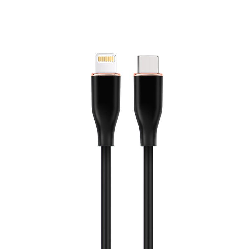 CABLE DE CARGA Y DATOS GEMBIRD USB TIPO-C A 8 PINES DE SILICONA PREMIUM 1,5M BK