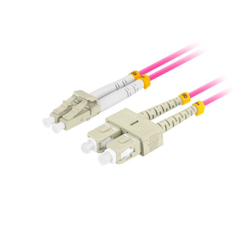 CABLE DE FIBRA OPTICA LANBERG 1M MULTI LC/UPC-SC/UPC DUPLEX LSZH OM4 50/125 3.0 CABLE DE FIBRA OPTICA LANBERG 1M MULTI LC/UPC-SC/UPC DUPLEX LSZH OM4 50/125 3.0