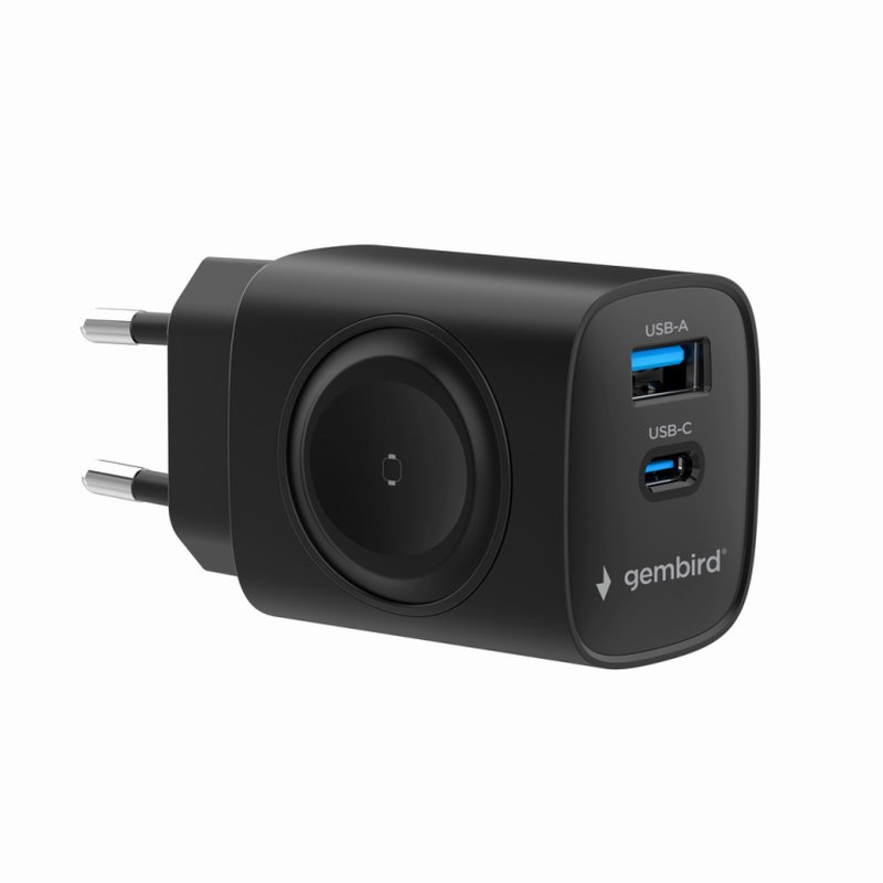 CARGADOR GEMBIRD 2-1 USB CARGA RAPIDA + APPLE WATCH NEGRO CARGADOR GEMBIRD 2-1 USB CARGA RAPIDA + APPLE WATCH NEGRO