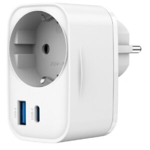 CARGADOR RAPIDO GEMBIRD USB DE 2 PUERTOS CON TOMA DE CA DE PASO 20 W BLANCO