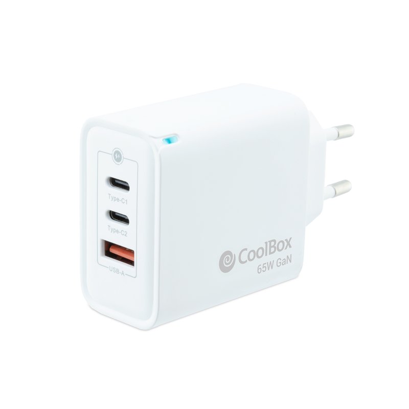 CARGADOR USB-C COOLBOX 65W GAN 1XUSB 2XUSB-C WHITE CARGADOR USB-C COOLBOX 65W GAN 1XUSB 2XUSB-C WHITE