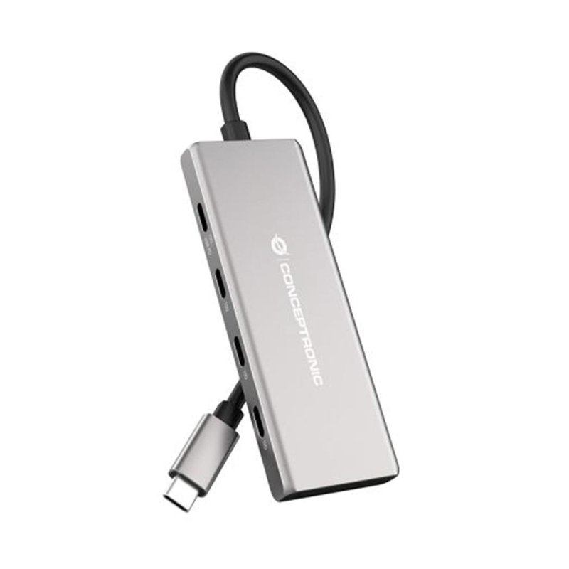 Conceptronic HUBBIES17G hub de interfaz USB 3.2 Gen 2 (3.1 Gen 2) Type-C 10000 Mbit/s Gris Conceptronic HUBBIES17G hub de interfaz USB 3.2 Gen 2 (3.1 Gen 2) Type-C 10000 Mbit/s Gris