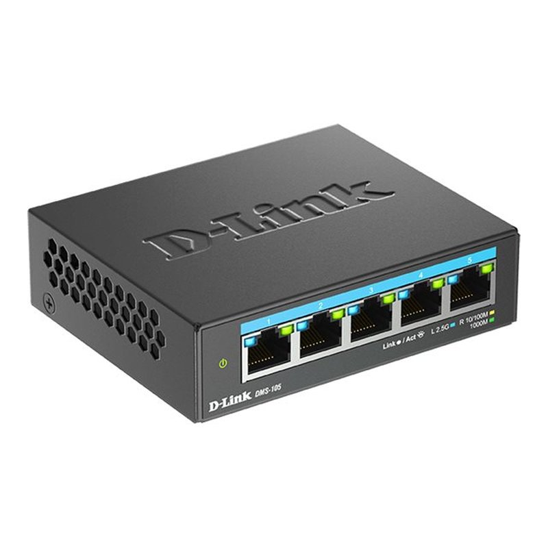 D-Link DMS-105 No administrado L2 2.5G Ethernet (100/1000/2500) Negro - Imagen 2