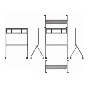 Synetech Display Cart Gris, Metálico Panel plano Mesita con ruedas para multimedia