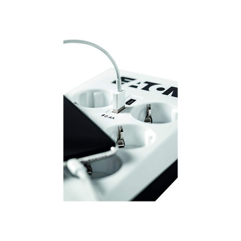 Eaton PB6TUD limitador de tensión Negro, Blanco 6 salidas AC 220 - 250 V 1,5 m - Imagen 2