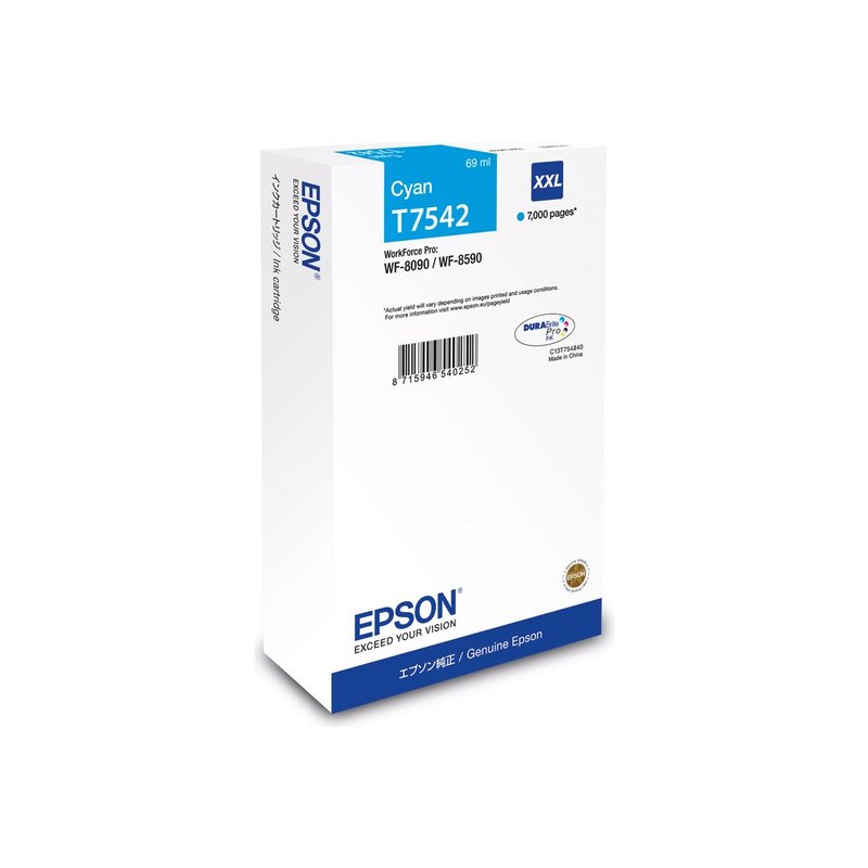 Epson T7542 cartucho de tinta 1 pieza(s) Original Ultra High Yield Cian