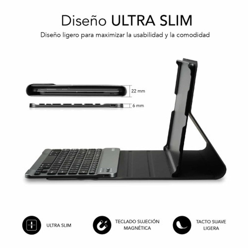 FUNDA TABLET SUBBLIM KEYTAB PRO + TECLADO BLUETOOTH SAMSUNG TAB A9+ 11" BLACK - Imagen 6