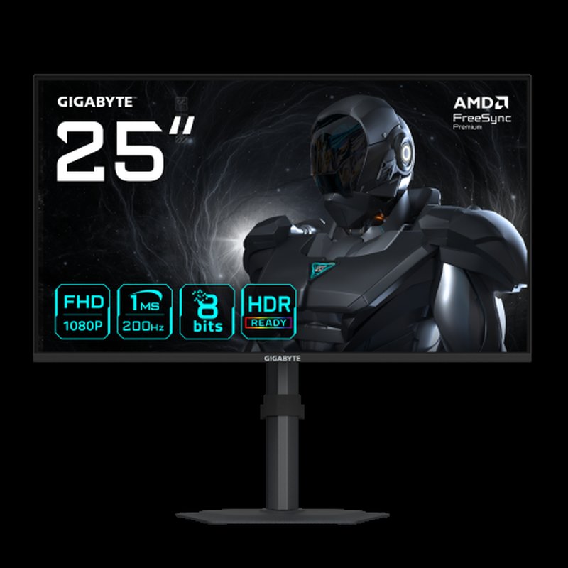 GIGABYTE G25F2 Monitor Gaming 24,5" FHD – 1920 x 1080, 200Hz, 1ms, 300 cd/m², DisplayHDR 10, HDMI 2.0, DisplayPort 1.4