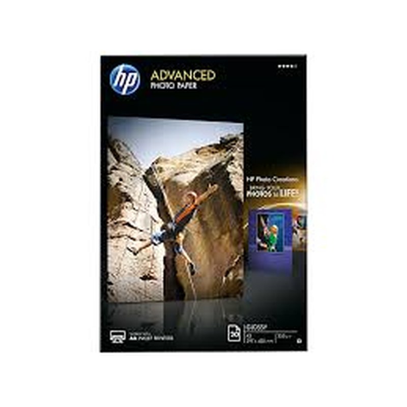 HP Advanced Photo Paper, Glossy, 250 g/m2, A3 (297 x 420 mm), 20 sheets
