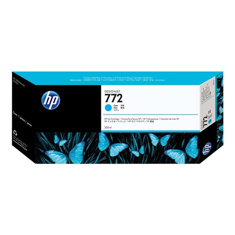 HP Cartucho de tinta DesignJet 772 cian de 300 ml HP Cartucho de tinta DesignJet 772 cian de 300 ml