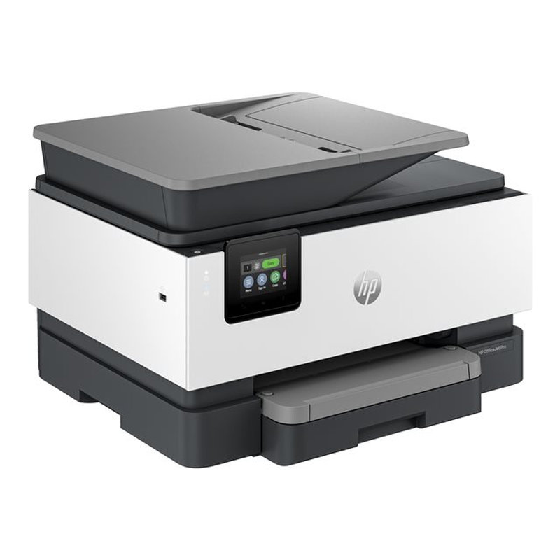 HP OfficeJet Pro Impresora multifunción 9120b, Color, Impresora para Home y Home Office, Imprima, copie, escanee y envíe por fax, Conexión inalámbrica; Impresión a doble cara; Escaneado a doble cara; Escanear a correo electrónico; Escanear a PDF; Fax; Puerto frontal de unidad flash USB; Pantalla táctil; Impresión desde móvil o tablet; Alimentador automático de documentos - Imagen 3