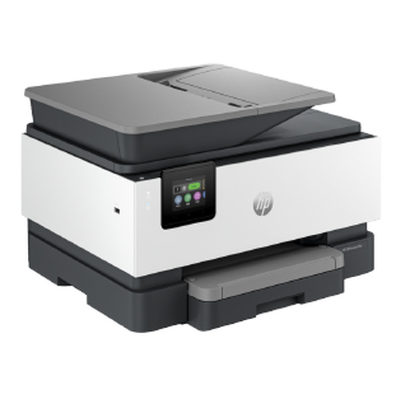 HP OfficeJet Pro Impresora multifunción HP 9120e, Color, Impresora para Pequeñas y medianas empresas, Imprima, copie, escanee y envíe por fax, HP+; Compatible con el servicio HP Instant Ink; Impresión desde móvil o tablet; Pantalla táctil; Escaneado avanzado inteligente; Papel instantáneo; Puerto frontal de unidad flash USB; Impresión a doble cara; Escaneado a doble cara; Alimentador automático de documentos; Fax