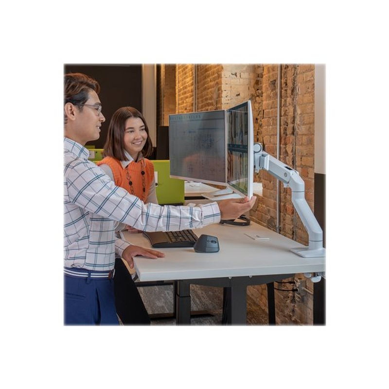 HX Desk Dual Monitor Arm White HX Desk Dual Monitor Arm White - Imagen 5