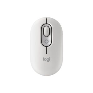 Logitech POP Mouse, ratón inalámbrico Bluetooth compacto y portátil con botones programables y clics discretos, tecnología Easy-Switch para alternar hasta 3 dispositivos, portátil, tablet, PC: Blanco