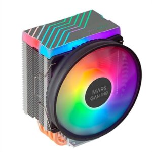 Mars Gaming Disipador CPU Dual ARGB, 4 Heatpipes HCT, TDP 160 W, Ventilador Ultra-silencioso PWM 11 cm, MCPU44