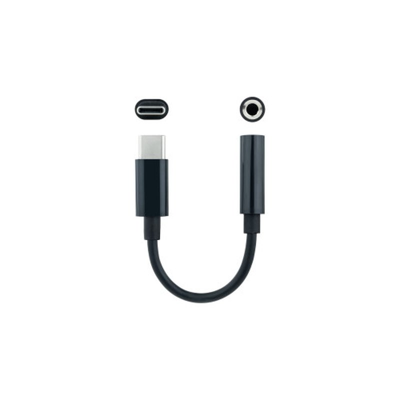 Nanocable Cable Adaptador Audio USB-C/M a Jack 3.5/H, 11 cm, Negro - Imagen 2
