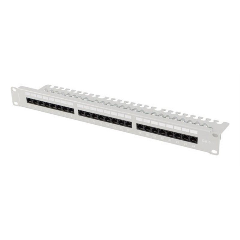 PATCH PANEL LANBERG 24 PUERTOS 1U 19" CAT.6 UTP CON ORGANIZADOR CABLES GRIS PATCH PANEL LANBERG 24 PUERTOS 1U 19" CAT.6 UTP CON ORGANIZADOR CABLES GRIS