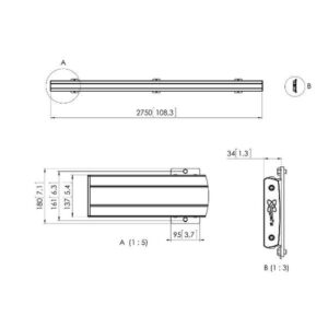 PFB 3427 Silver/Interface bar 1915mm