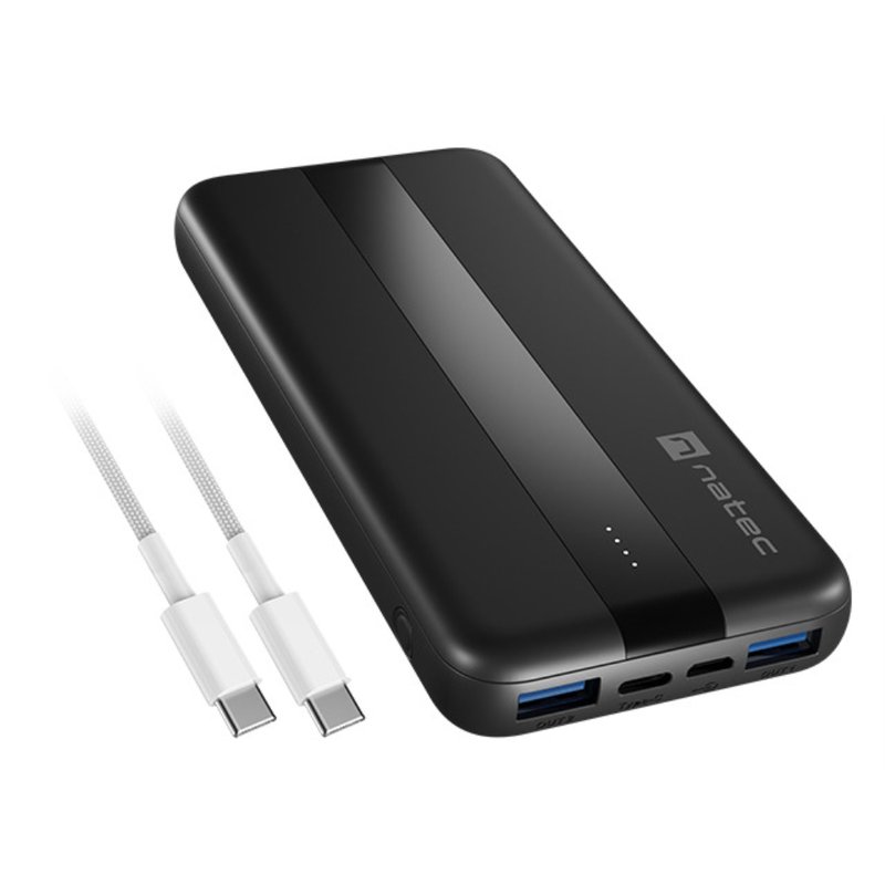 POWERBANK NATEC TREVI SLIM QV2 10000MAH 2XUSB-A 18W + 1XUSB-C 20W + CABLE USB-C