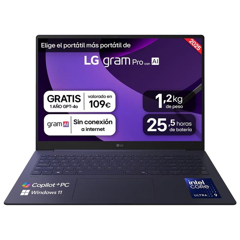 LG Gram Pro 16Z90TS-G.AU99B ordenador portatil Copilot+ PC Intel Core Ultra 9 288V Portátil 40,6 cm (16") 2.5K 32 GB LPDDR5x-SDRAM 1 TB SSD Wi-Fi 7 (802.11be) Windows 11 Home Gris LG Gram Pro 16Z90TS-G.AU99B ordenador portatil Copilot+ PC Intel Core Ultra 9 288V Portátil 40,6 cm (16") 2.5K 32 GB LPDDR5x-SDRAM 1 TB SSD Wi-Fi 7 (802.11be) Windows 11 Home Gris