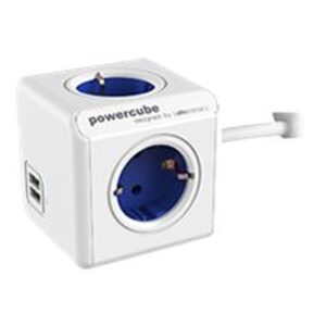 PowerCube Ext 2USB Blue 1.5m 4outlet