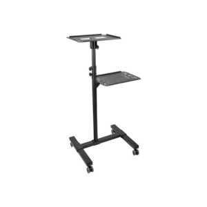 Reacondicionado | StarTech.com Soporte Móvil para Proyector y Ordenador Portátil - Carrito de Servicio Pesado para Proyector (2 Estantes) - de Altura Ajustable para Presentaciones - con Ruedas Bloqueables