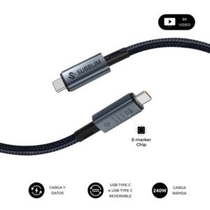 SUBBLIM CABLE HIGH 240w C-C USB4.0 8K 1,5m