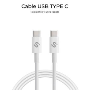 SUBBLIM CABLE PLUS 100W C-C 2m WHITE