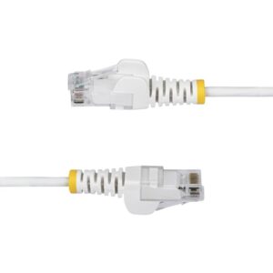 StarTech.com Cable de Red Ethernet CAT6 Delgado sin Enganches Blanco de 2m - Cable RJ45 Snagless Slim 28AWG - Alambre de Cobre Puro - PoE 100W - con Alivios de Tensión - LSZH - Probado con Fluke