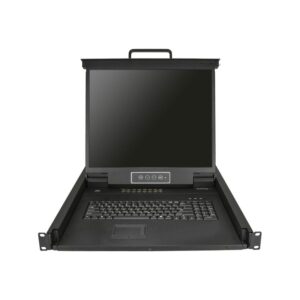 StarTech.com Consola KVM de 16 puertos para Montaje en Rack - Teclado QWERTY - con Cables de 1,8m - Conmutador KVM con Monitor LCD de 19" - Switch KVM LCD 1U OSD MTBF 50000 - USB + VGA