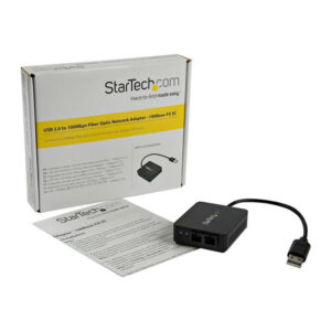 StarTech.com Adaptador Conversor USB a Fibra Óptica - de 100Mbps - Adaptador de Red USB 2.0 a Fibra - 100BaseFX-SC Hembra Dúplex Multimodo Compatible con Fibra/MMF - de 2Km - Adaptador Compacto LAN de USB a Fibra