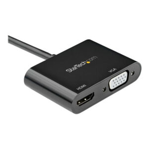 StarTech.com Adaptador DisplayPort a HDMI VGA - Dongle Convertidor DisplayPort 1.2 HBR2 a HDMI 2.0 (4K 60Hz) o VGA 1080p - Adaptador DP a Monitor HDMI o VGA - Adaptador de Vídeo Digital