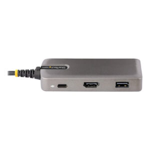 StarTech.com Adaptador Multipuertos USB-C - Docking Station USB Tipo C HDMI 4K60 - Hub Ladrón USB 3.0 de 3 Puertos - Entrega de Alimentación PD 100W - GbE - Works with Chromebook
