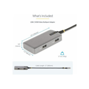 StarTech.com Adaptador Multipuertos USB-C - Docking Station USB Tipo C HDMI 4K60 - Hub Ladrón USB 3.0 de 3 Puertos - Entrega de Alimentación PD 100W - GbE - Works with Chromebook