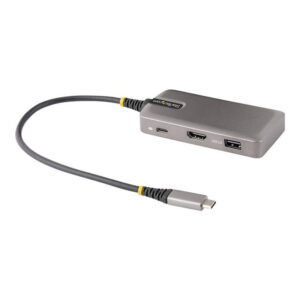 StarTech.com Adaptador Multipuertos USB-C - Docking Station USB Tipo C HDMI 4K60 - Hub Ladrón USB 3.0 de 3 Puertos - Entrega de Alimentación PD 100W - GbE - Works with Chromebook
