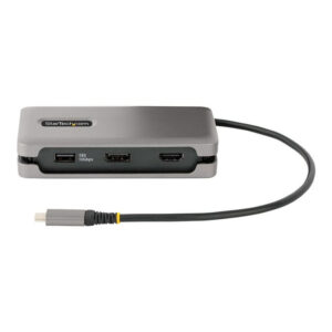 StarTech.com Adaptador Multipuertos USB-C - HDMI/DP 4K a 60Hz - Hub Ladrón USB de 3 Puertos - Power Delivery de Paso de 100W - GbE - Docking Station USB Tipo C de Viajes - Cable de 30cm