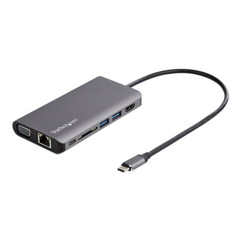 StarTech.com Adaptador Multipuertos USB-C - Mini Docking Station para Viajes con HDMI de 4K o VGA de 1080p - con Hub Ladrón USB 3.0 - PD de 100W - SD - Ethernet - Audio y Micrófono - Replicador de Puertos Portátil StarTech.com Adaptador Multipuertos USB-C - Mini Docking Station para Viajes con HDMI de 4K o VGA de 1080p - con Hub Ladrón USB 3.0 - PD de 100W - SD - Ethernet - Audio y Micrófono - Replicador de Puertos Portátil