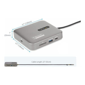 StarTech.com Adaptador Multipuertos USB-C - Vídeo Doble HDMI - 4K 60Hz - Hub USB 3.1 de 2 Puertos de 10Gbps - PD de 100W de Paso por USB - Cable de 30cm - Docking Station