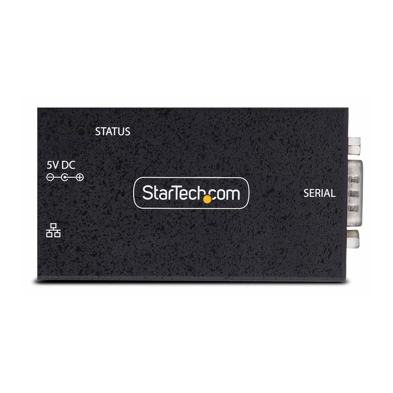 StarTech.com Adaptador Serie a Ethernet - Conversor RJ45 LAN IP a DB9 RS232 - Servidor de Dispositivos Serie de 1 Puerto - Carcasa de Metal - para Dispositivos Serie Remotos - Pared o Carril DIN - TAA