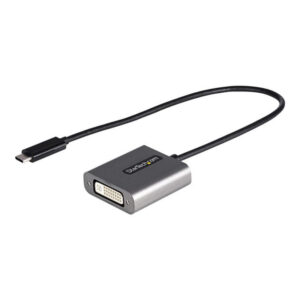 StarTech.com Adaptador USB C a DVI - Conversor de Vídeo USB Tipo C a DVI-D para Monitor/Proyector - Compatible con Thunderbolt 3 - Cable de Conexión de 30cm - Versión Mejorada de CDP2DVI