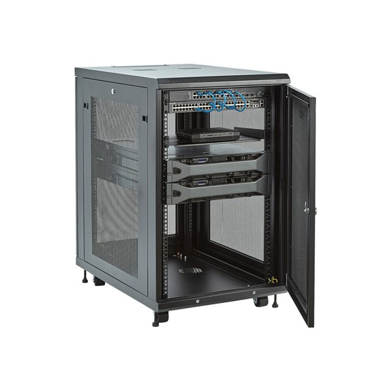 StarTech.com Armario Rack Servidores 18U con 4 Columnas y 19 Pulgadas - Profundidad Ajustable: 5cm a 76cm/2" a 30" - con Ruedas/Gestión de Cables/Estante/Cierre/Puertas con Llave - Imagen 4