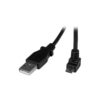 StarTech.com Cable Adaptador 2m USB A Macho a Micro USB B Macho Acodado en Ángulo hacia Abajo para Teléfono Móvil