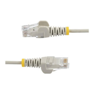 StarTech.com Cable Cat6 de 2,5m - Delgado - con Conectores RJ45 sin Enganches - Gris