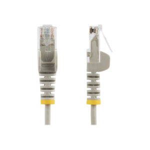 StarTech.com Cable Cat6 de 2,5m - Delgado - con Conectores RJ45 sin Enganches - Gris