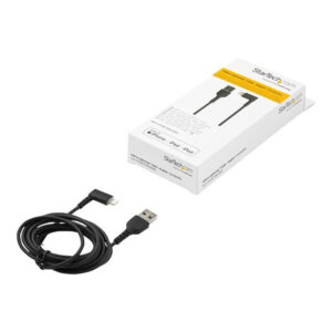 StarTech.com Cable Resistente USB-A a Lightning de 2 m - Negro -Acodado en un Ángulo de 90° a la Derecha - Cable de Carga y Sincronización USB Tipo A a Lightning de Fibra de Aramida Resistente - MFi - iPhone StarTech.com Cable Resistente USB-A a Lightning de 2 m - Negro -Acodado en un Ángulo de 90° a la Derecha - Cable de Carga y Sincronización USB Tipo A a Lightning de Fibra de Aramida Resistente - MFi - iPhone