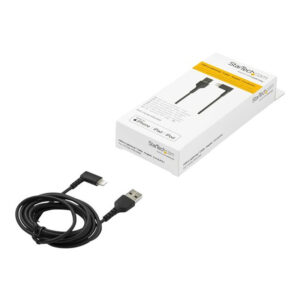 StarTech.com Cable Resistente USB-A a Lightning de 2 m - Negro -Acodado en un Ángulo de 90° a la Derecha - Cable de Carga y Sincronización USB Tipo A a Lightning de Fibra de Aramida Resistente - MFi - iPhone StarTech.com Cable Resistente USB-A a Lightning de 2 m - Negro -Acodado en un Ángulo de 90° a la Derecha - Cable de Carga y Sincronización USB Tipo A a Lightning de Fibra de Aramida Resistente - MFi - iPhone
