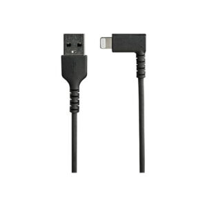 StarTech.com Cable Resistente USB-A a Lightning de 2 m - Negro -Acodado en un Ángulo de 90° a la Derecha - Cable de Carga y Sincronización USB Tipo A a Lightning de Fibra de Aramida Resistente - MFi - iPhone StarTech.com Cable Resistente USB-A a Lightning de 2 m - Negro -Acodado en un Ángulo de 90° a la Derecha - Cable de Carga y Sincronización USB Tipo A a Lightning de Fibra de Aramida Resistente - MFi - iPhone