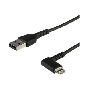 StarTech.com Cable Resistente USB-A a Lightning de 2 m - Negro -Acodado en un Ángulo de 90° a la Derecha - Cable de Carga y Sincronización USB Tipo A a Lightning de Fibra de Aramida Resistente - MFi - iPhone StarTech.com Cable Resistente USB-A a Lightning de 2 m - Negro -Acodado en un Ángulo de 90° a la Derecha - Cable de Carga y Sincronización USB Tipo A a Lightning de Fibra de Aramida Resistente - MFi - iPhone