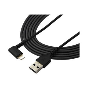 StarTech.com Cable Resistente USB-A a Lightning de 2 m - Negro -Acodado en un Ángulo de 90° a la Derecha - Cable de Carga y Sincronización USB Tipo A a Lightning de Fibra de Aramida Resistente - MFi - iPhone StarTech.com Cable Resistente USB-A a Lightning de 2 m - Negro -Acodado en un Ángulo de 90° a la Derecha - Cable de Carga y Sincronización USB Tipo A a Lightning de Fibra de Aramida Resistente - MFi - iPhone