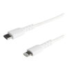 StarTech.com Cable Resistente USB-C a Lightning de 2 m Blanco - Cable de Sincronización y Carga USB Tipo C a Lightning con Fibra de Aramida Resistente - Certificado MFi de Apple - para iPad/iPhone 12